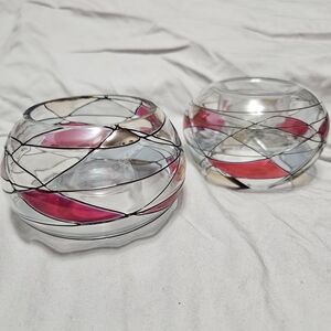 Partylite Mossic Bubble Tealight Holder x 2